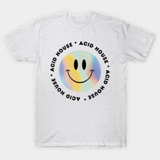 ACID HOUSE  - Shimmer Smiley (Black) T-Shirt